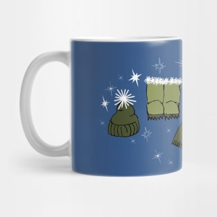 Winter weather snow lover gear cartoon illustration Mug